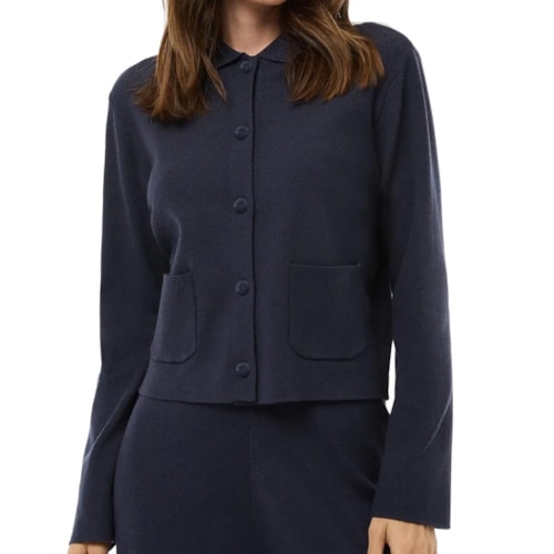 Cardigan Hering Feminino K6t7 Azul Marinho