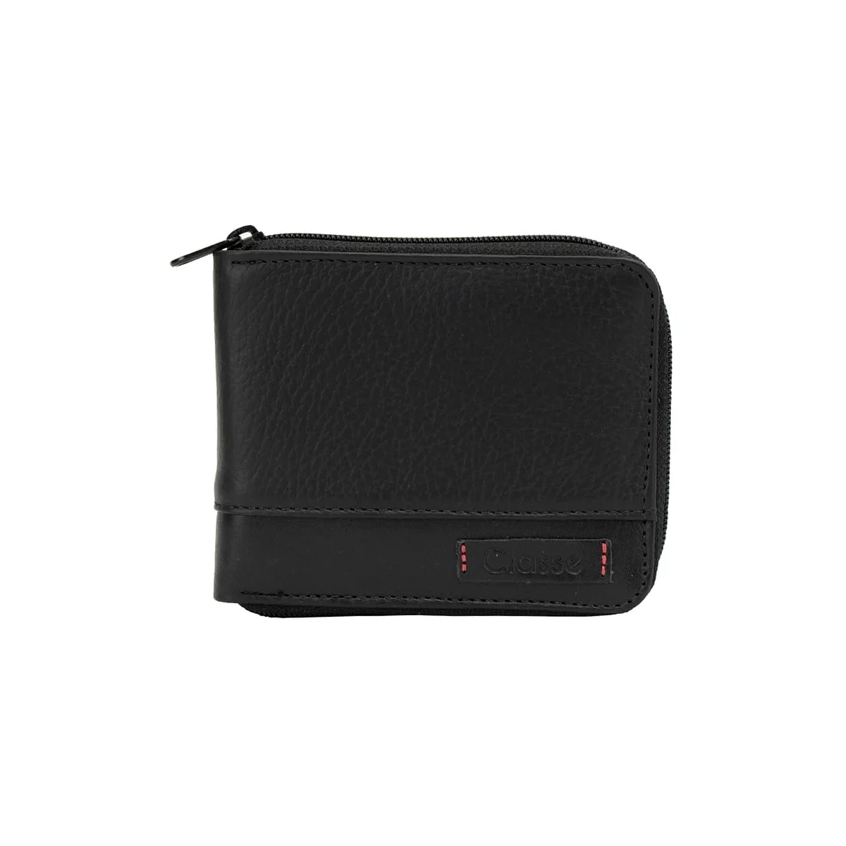 Carteira Classe Com Ziper De Couro M231 Preto/Preto Carteira Classe Com Ziper De Couro M231 Preto/Preto