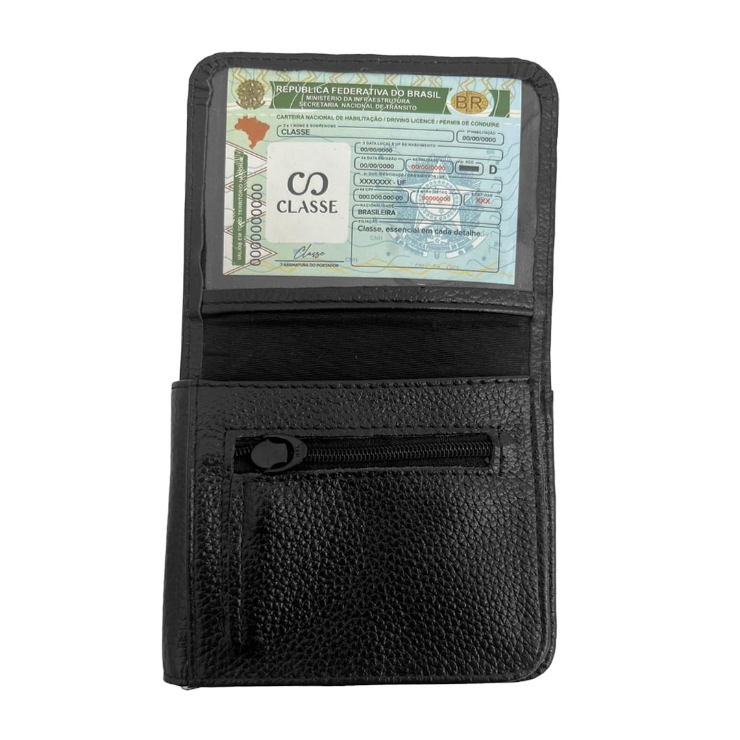 Carteira Classe Couro 040-0 Preto