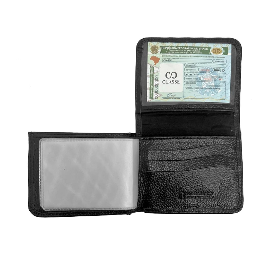 Carteira Classe Couro 040-0 Preto