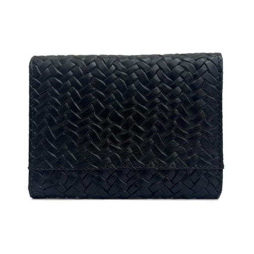 Detalhe - Carteira Classe Couro 120-4 Preto