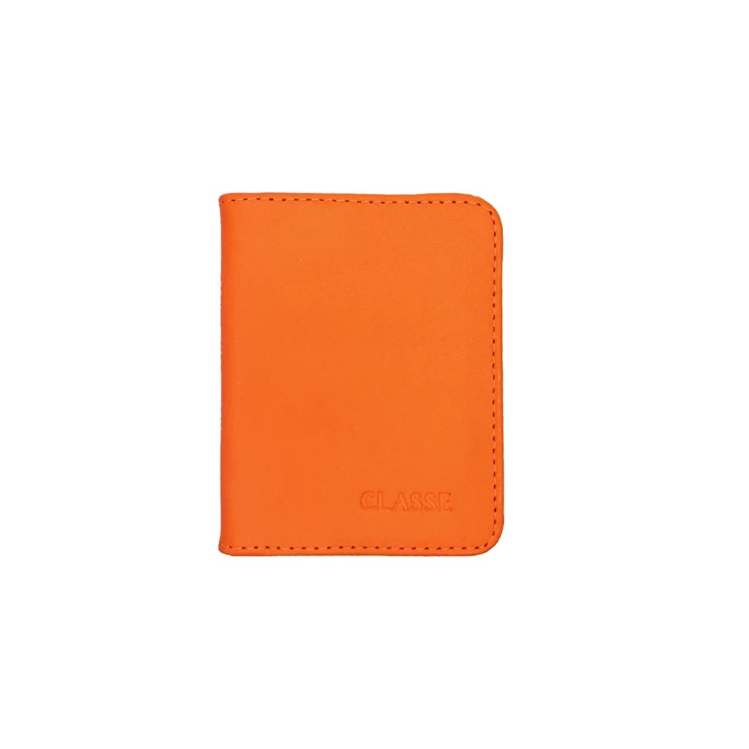 Carteira Classe De Couro Porta Cartões 118-A Laranja