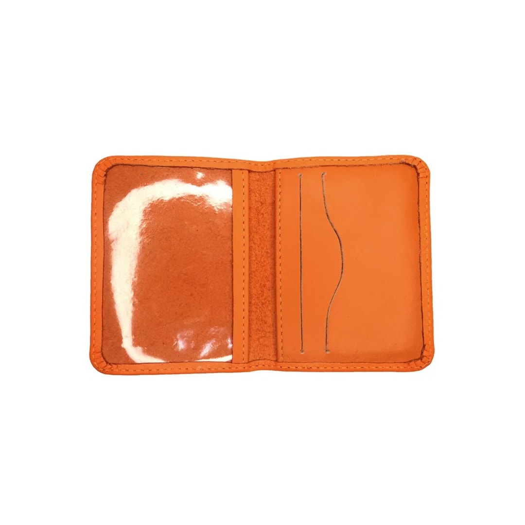Carteira Classe De Couro Porta Cartões 118-A Laranja