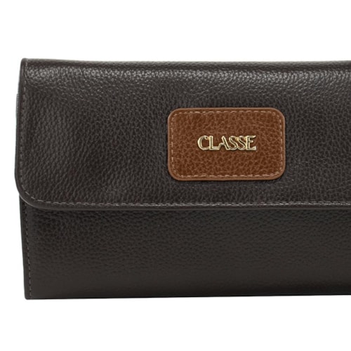 Detalhe - Carteira Classe Feminina Couro Q01116 F426 Chocolate