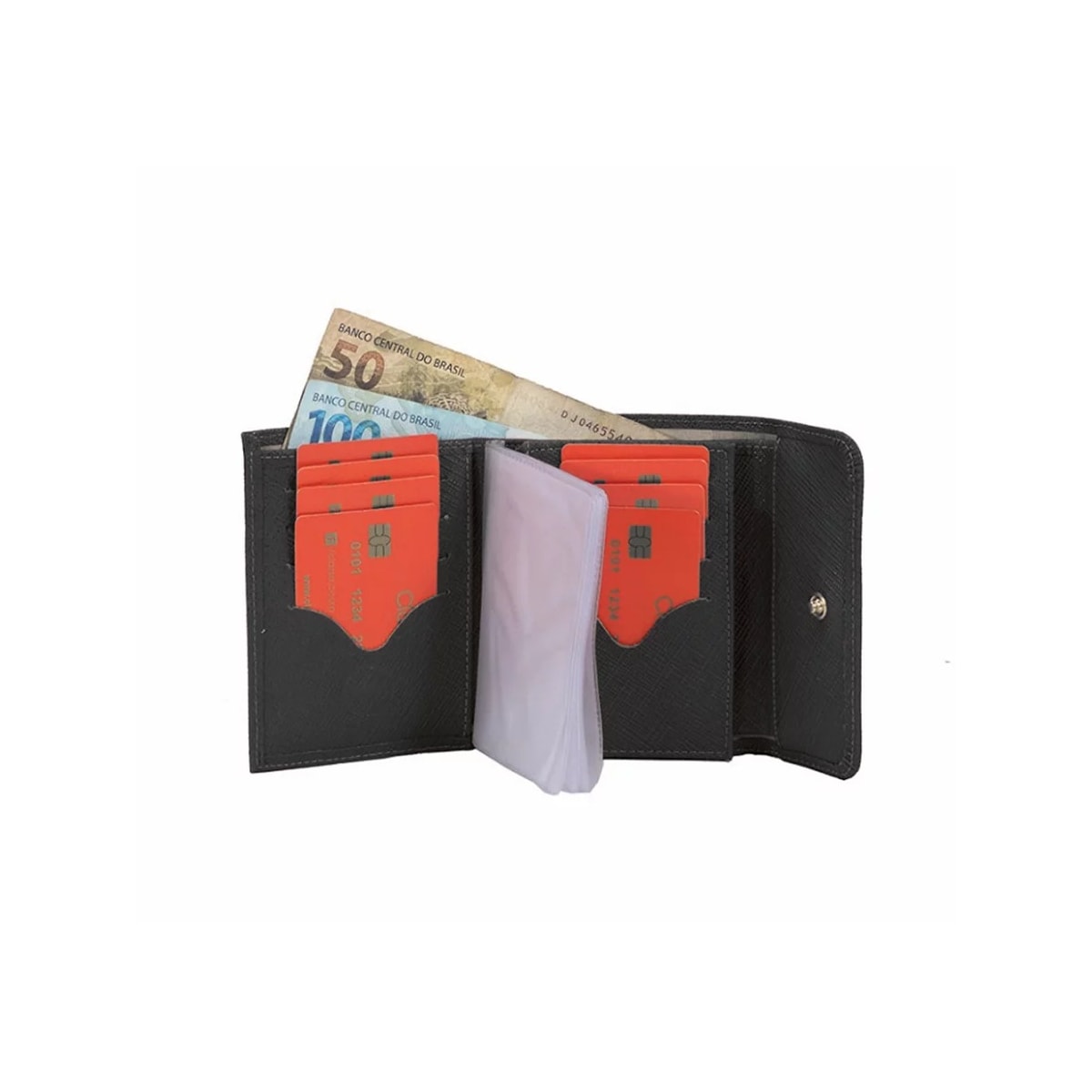 Carteira Classe Feminina de Couro F3120 Preto Carteira Classe Feminina de Couro F3120 Preto