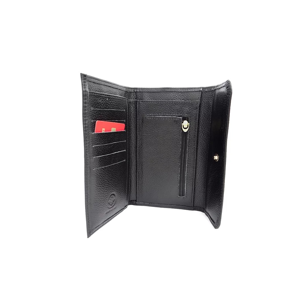 Carteira Classe Feminina de Couro F365 Preto