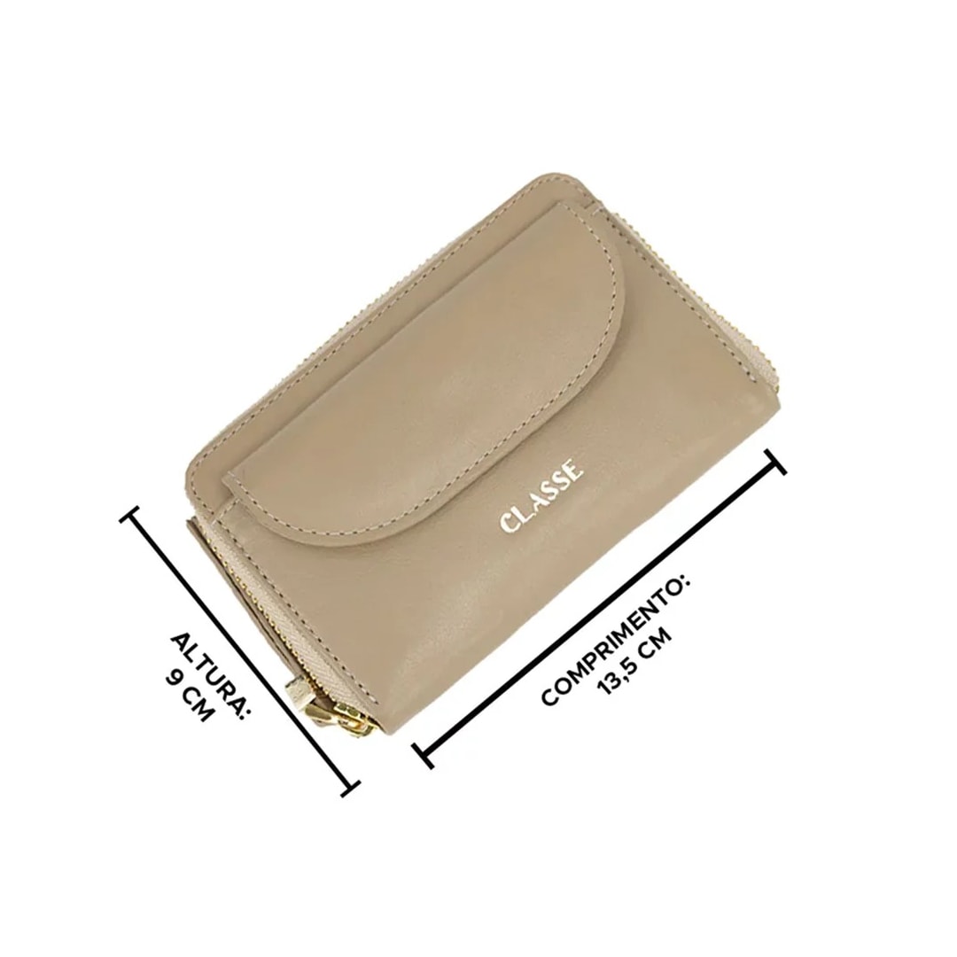 Carteira Classe Feminina De Couro F390-2 Nocciola