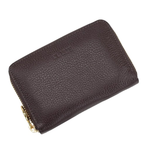 Detalhe - Carteira Classe Feminina De Couro F419 Chocolate