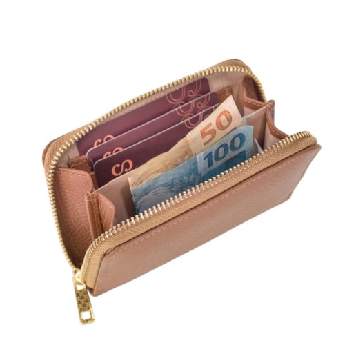 Detalhe - Carteira Classe Feminina Q01209 F447 Nocciola