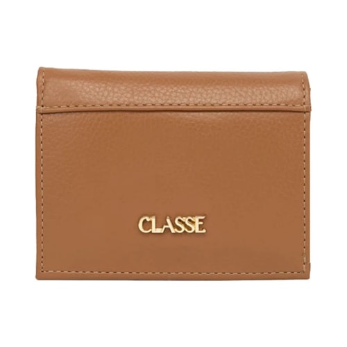 Carteira Classe Feminina Slim De Couro F217 Nocciola