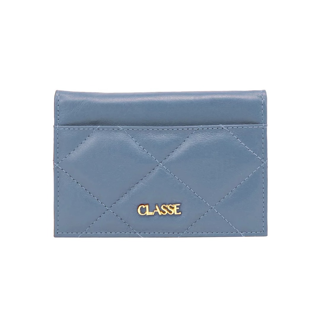 Carteira Classe Feminina Slim De Couro F386 Azul Carteira Classe Feminina Slim De Couro F386 Azul