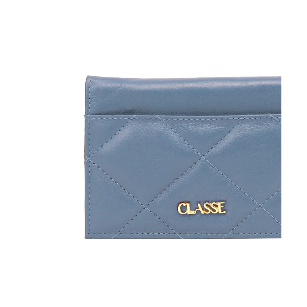 Carteira Classe Feminina Slim De Couro F386 Azul Carteira Classe Feminina Slim De Couro F386 Azul
