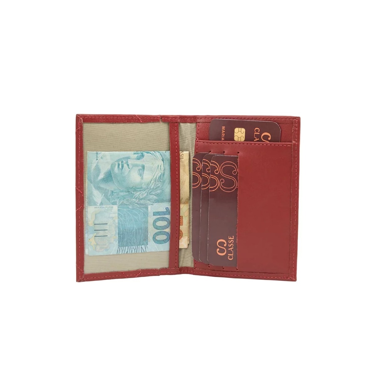 Carteira Classe Feminina Slim De Couro F386 Crepe Carteira Classe Feminina Slim De Couro F386 Crepe
