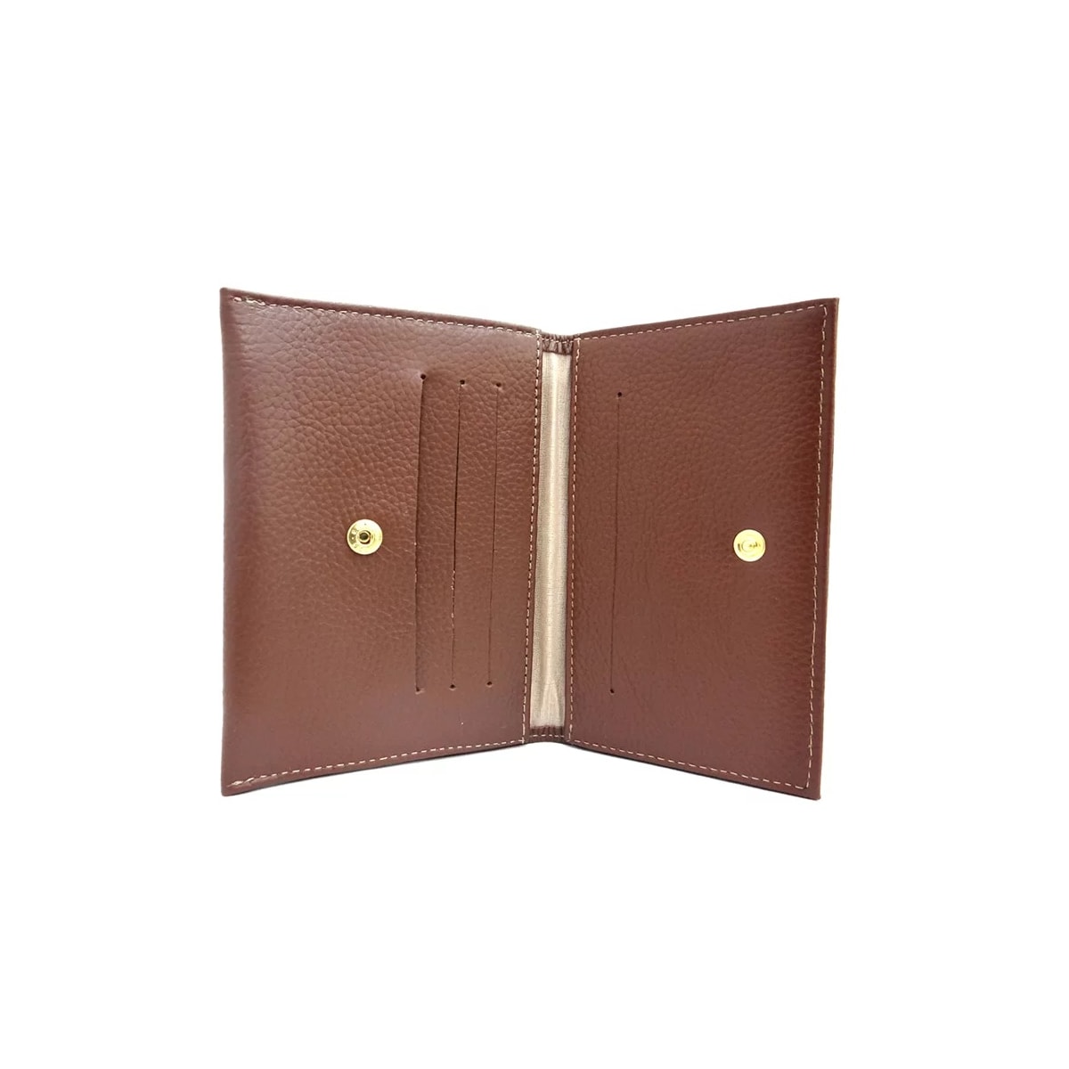 Carteira Classe Feminina Slim De Couro F392 Castor