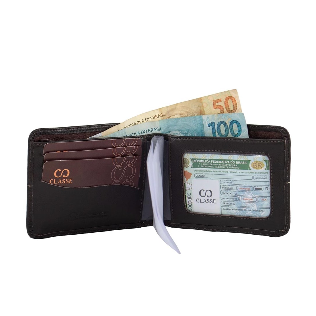 Carteira Classe Masculina M173 Cafe Carteira Classe Masculina M173 Cafe