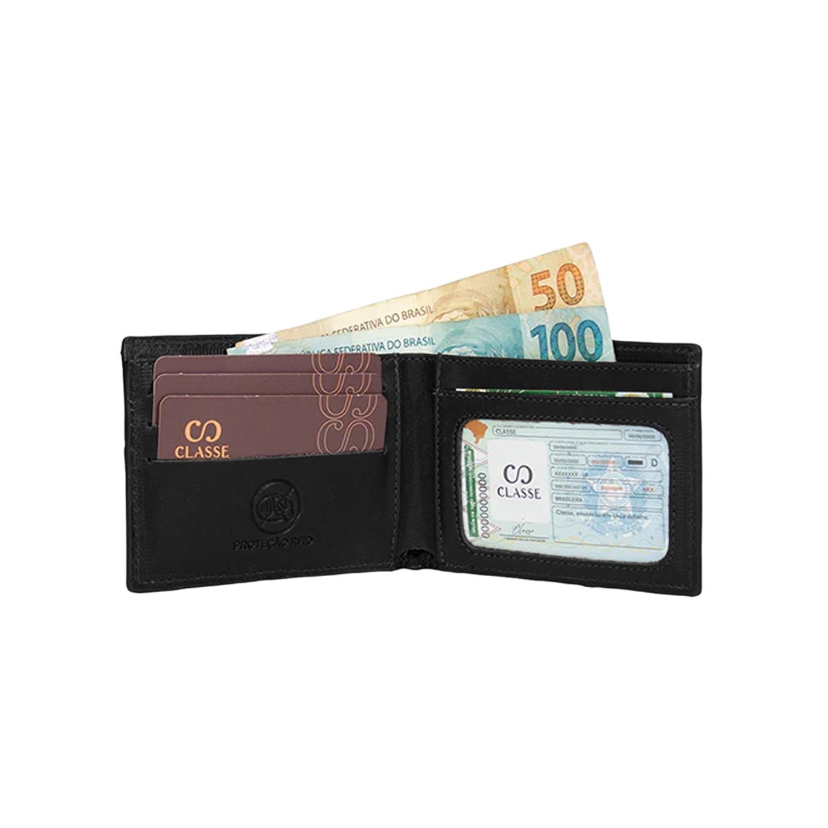 Carteira Classe Masculina M277 Preto/Brown Carteira Classe Masculina M277 Preto/Brown