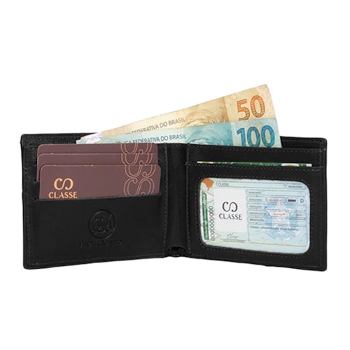 Detalhe - Carteira Classe Masculina M277 Preto/Brown