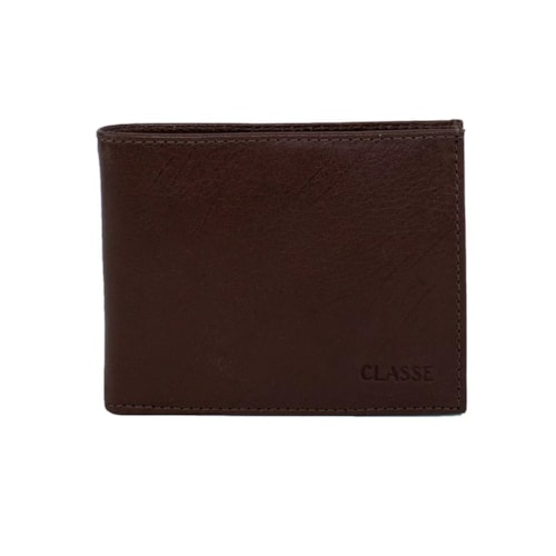 Carteira Classe Masculina Slim De Couro 197 Brown