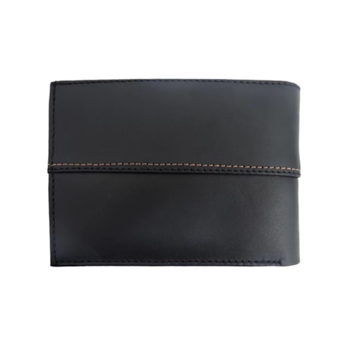 Detalhe - Carteira Davikadosh Masculina De Couro 2020017 Preto