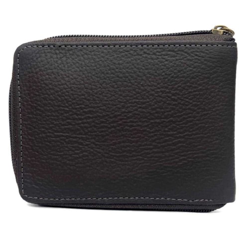 Detalhe - Carteira Original Couro Masculina 9338 Cafe