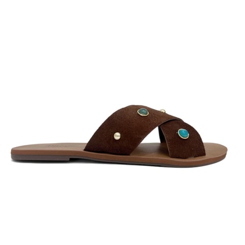 Detalhe - Chinelo Anacapri Rasteira Gáspea C30014 Marrom