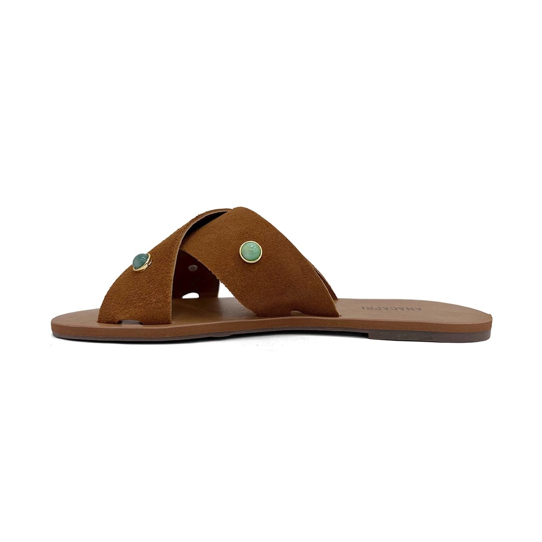 Chinelo Anacapri Rasteira Gáspea C30014 Marrom/Cuoio