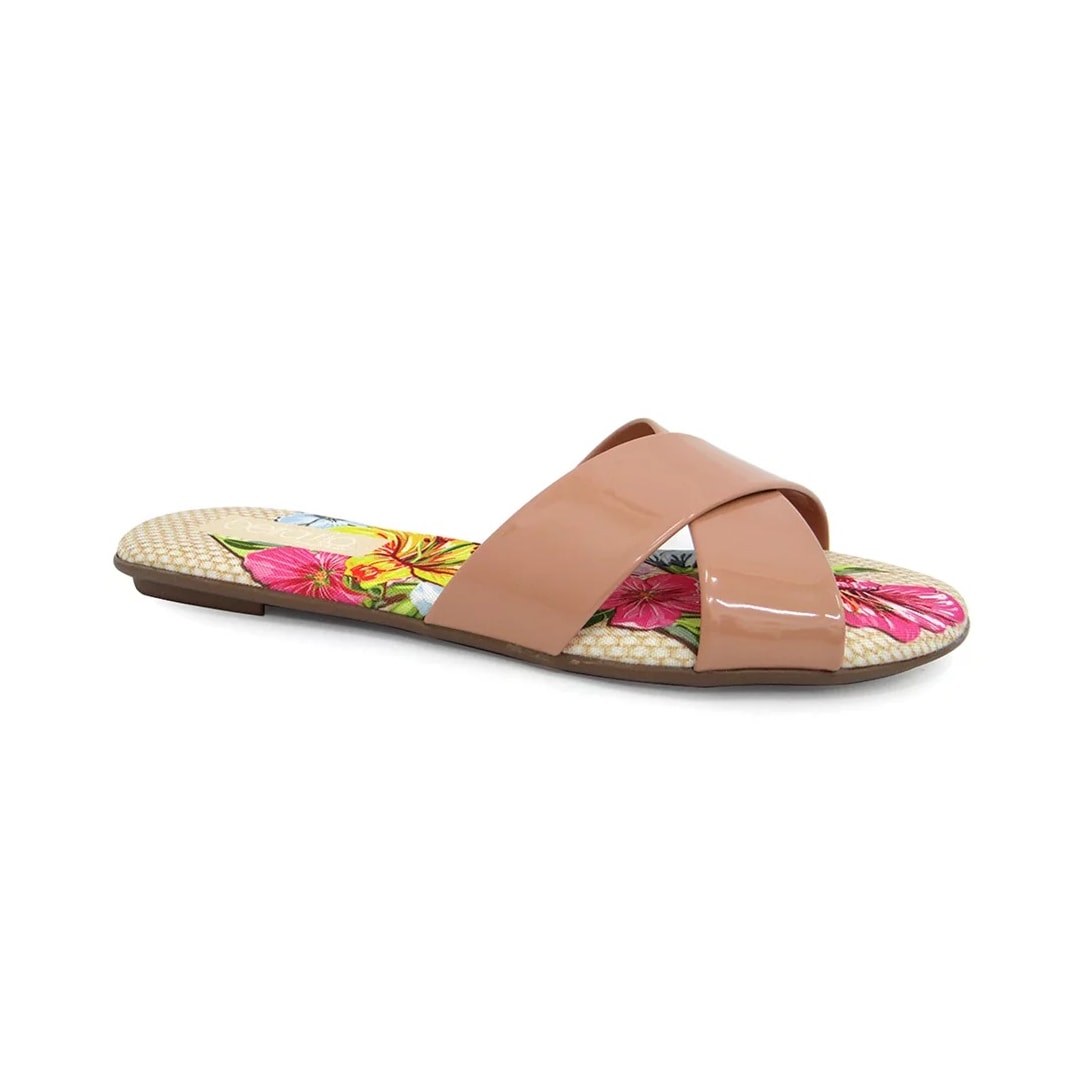 Chinelo Beira Rio Rasteira 8237.284 Areia/Multi Color