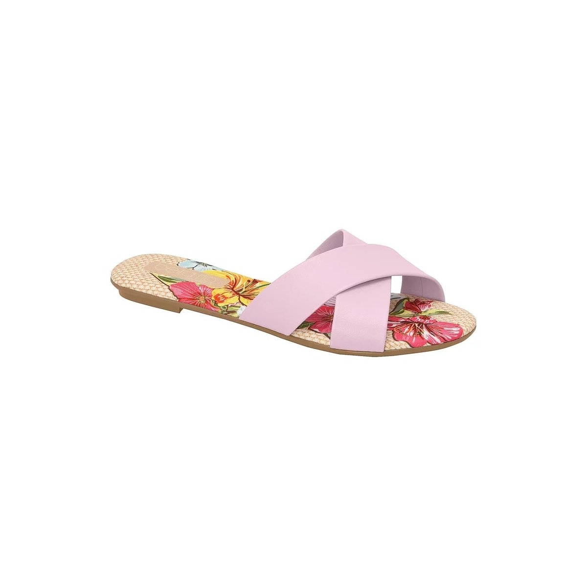 Chinelo Beira Rio Rasteira 8237.284 Bege/Multi Vermelho