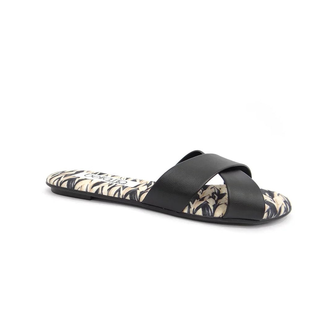 Chinelo Beira Rio Rasteira 8237.284 Preto/Multi Preto
