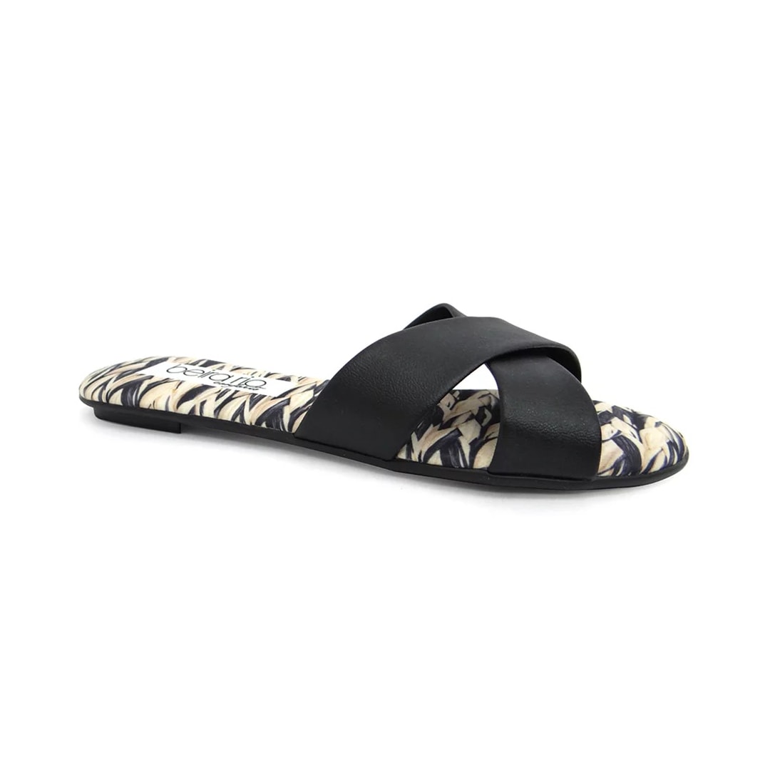 Chinelo Beira Rio Rasteira 8237.284 Preto/Multi Vermelho