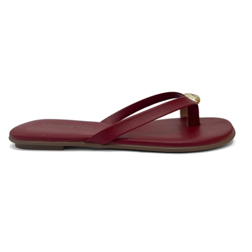 Detalhe - Chinelo Beira Rio Rasteira De Dedo 8384.767 Cherry
