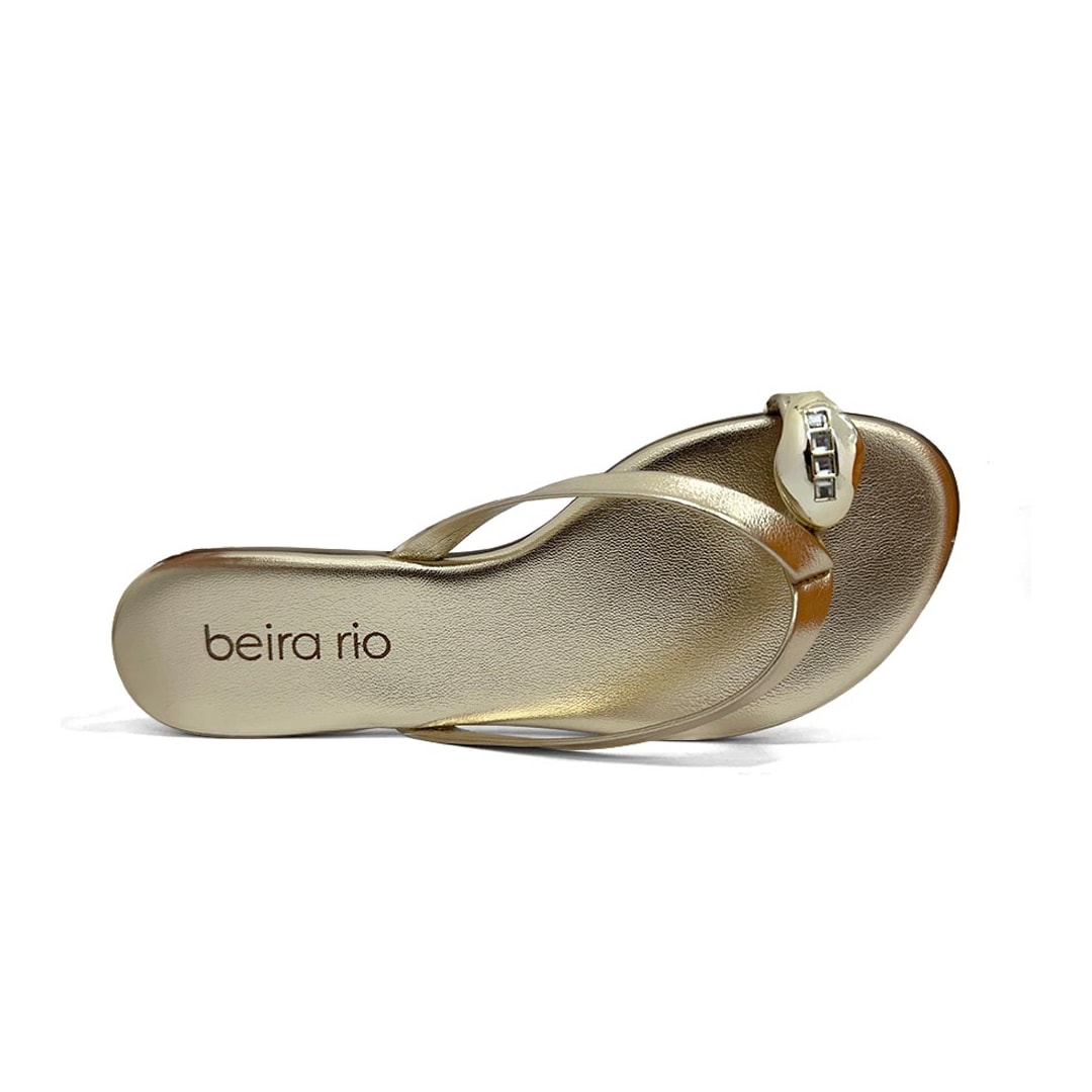 Chinelo Beira Rio Rasteira De Dedo 8384.767 Dourado