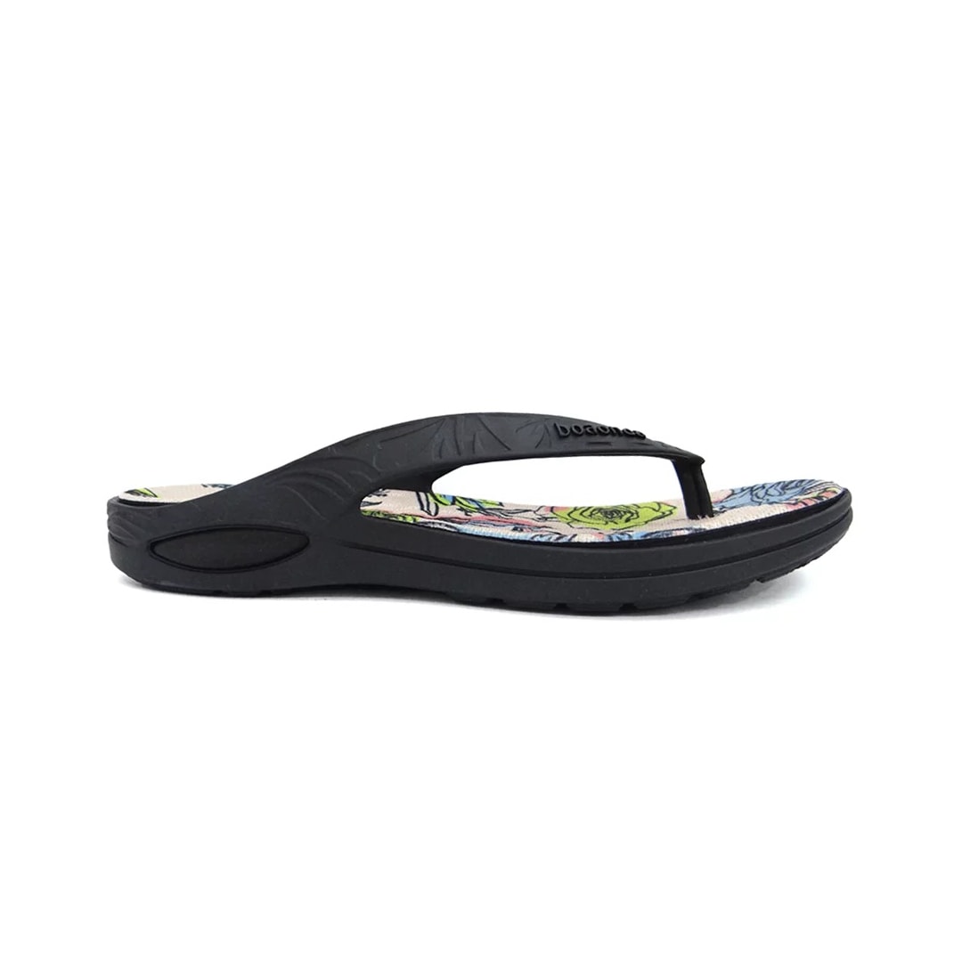Chinelo Boa Onda Lily 1319-225 Preto/Floral Pop
