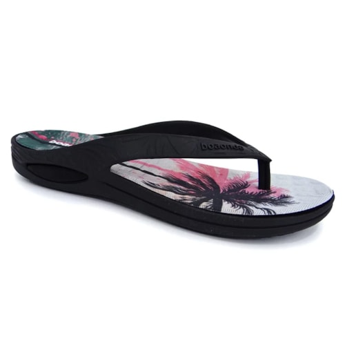 Chinelo Boa Onda Lily Conforto Estampado 1319-147 Preto