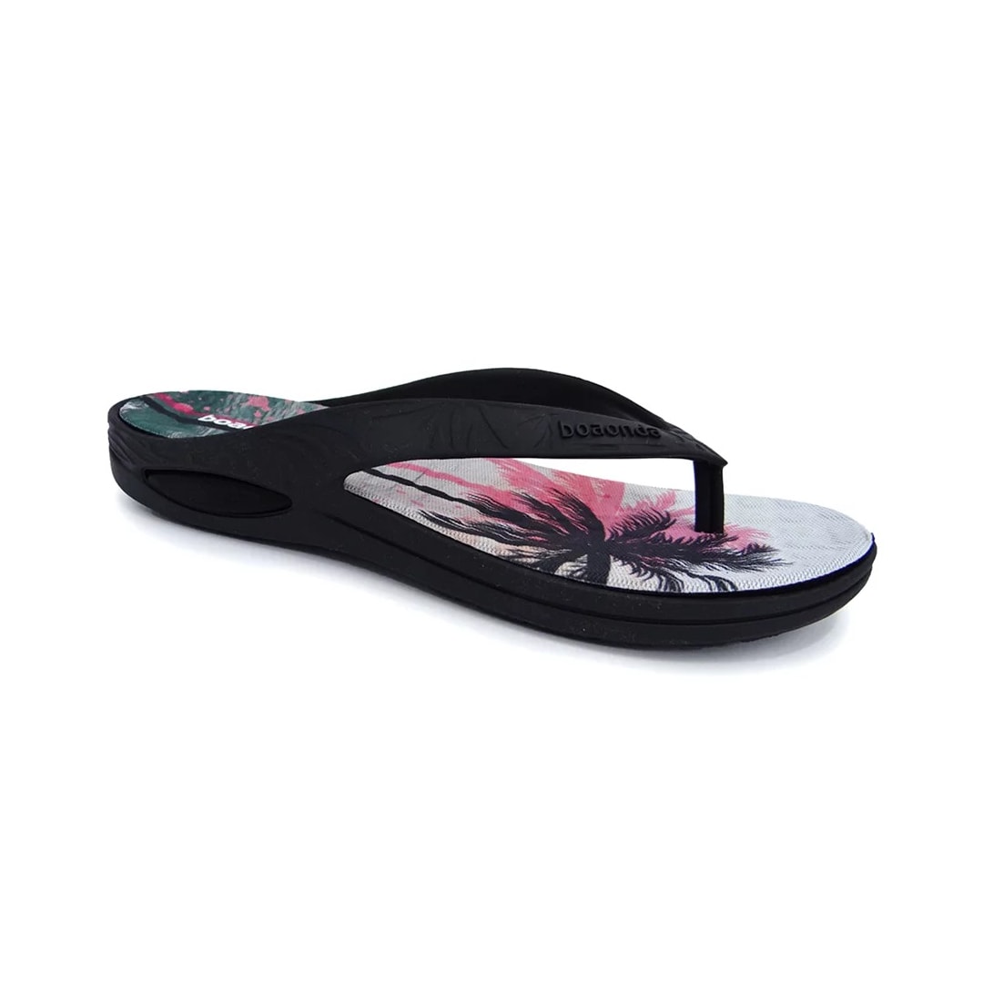 Chinelo Boa Onda Lily Conforto Estampado 1319-147 Preto