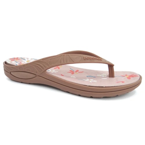 Chinelo Boa Onda Lily Conforto Estampado 1319-159 Canela