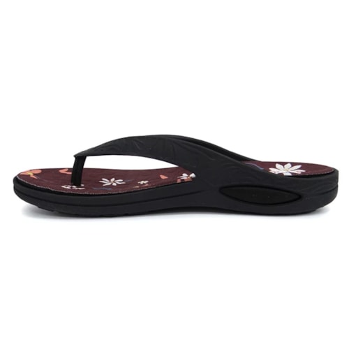 Chinelo Boa Onda Lily Conforto Estampado 1319-159 Preto