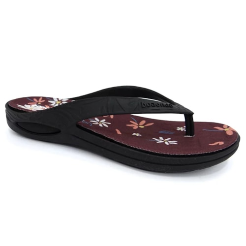 Chinelo Boa Onda Lily Conforto Estampado 1319-159 Preto