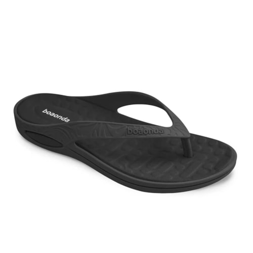 Chinelo Boa Onda Lily Conforto Liso 1319-100 Preto/Preto