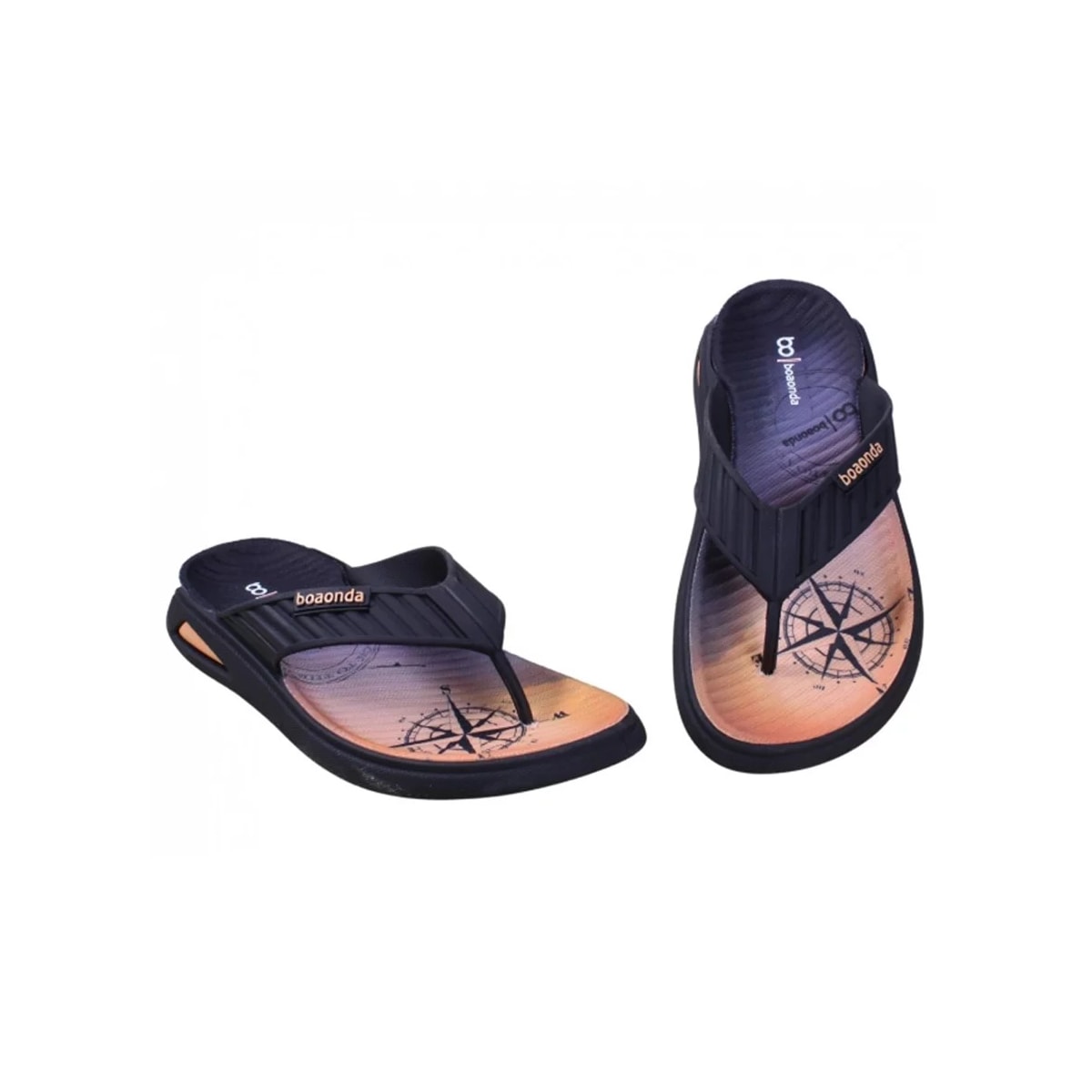 Chinelo Boa Onda Masculino Jess 2152-105 Preto/Tangerina