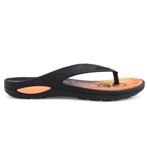 Detalhe - Chinelo Boa Onda Masculino Lily Sunset 1319-210 Preto/Tangerina