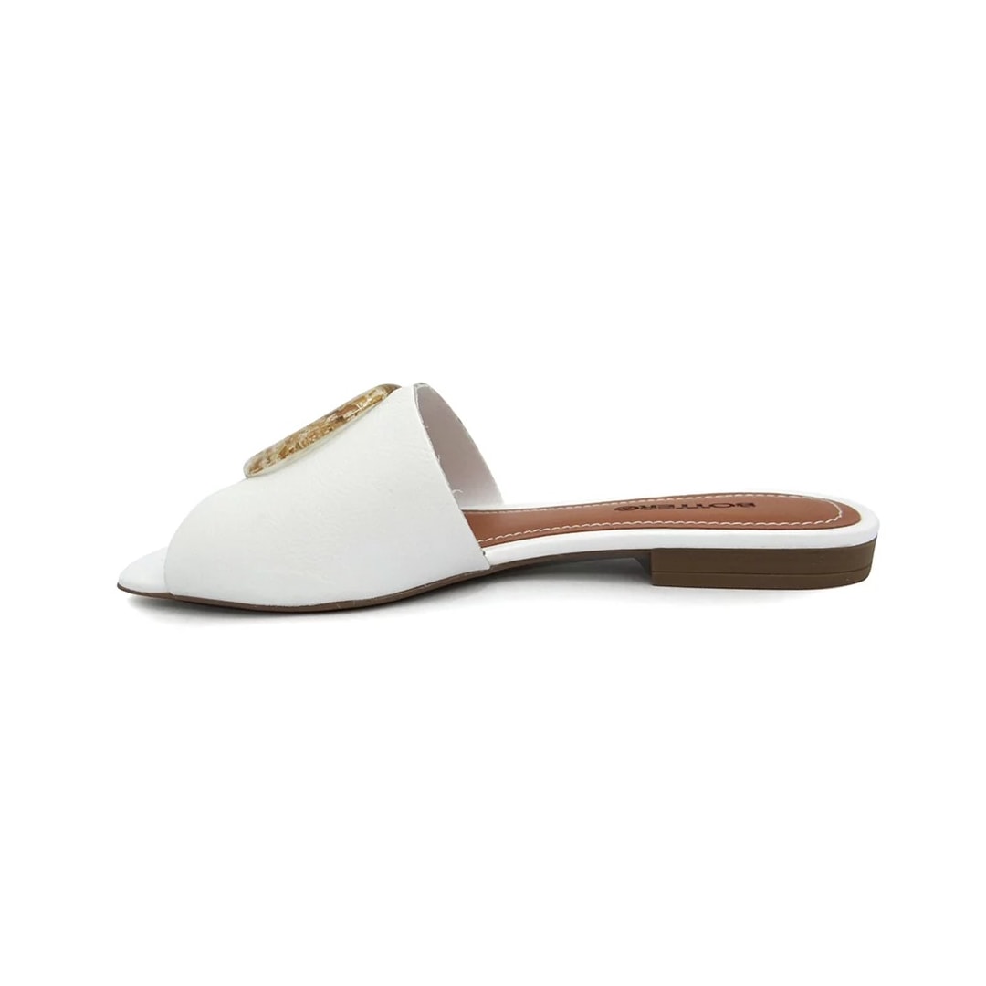 Chinelo Bottero Rasteira Couro Feminina 323114 Branco