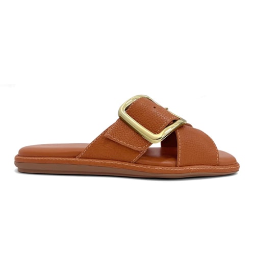 Detalhe - Chinelo Bottero Rasteira De Couro 376001 Caramelo