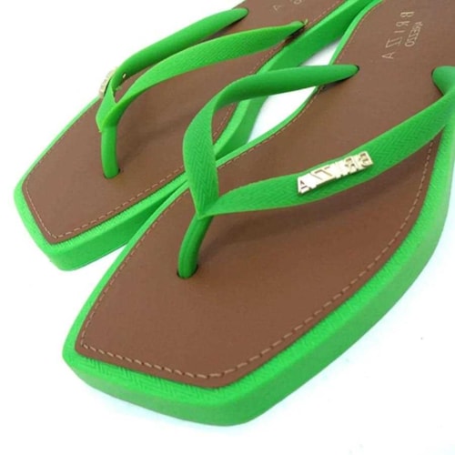 Chinelo Brizza By Arezzo Square Z 19027 Green Fluor