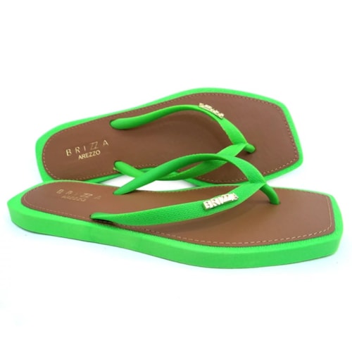 Chinelo Brizza By Arezzo Square Z 19027 Green Fluor