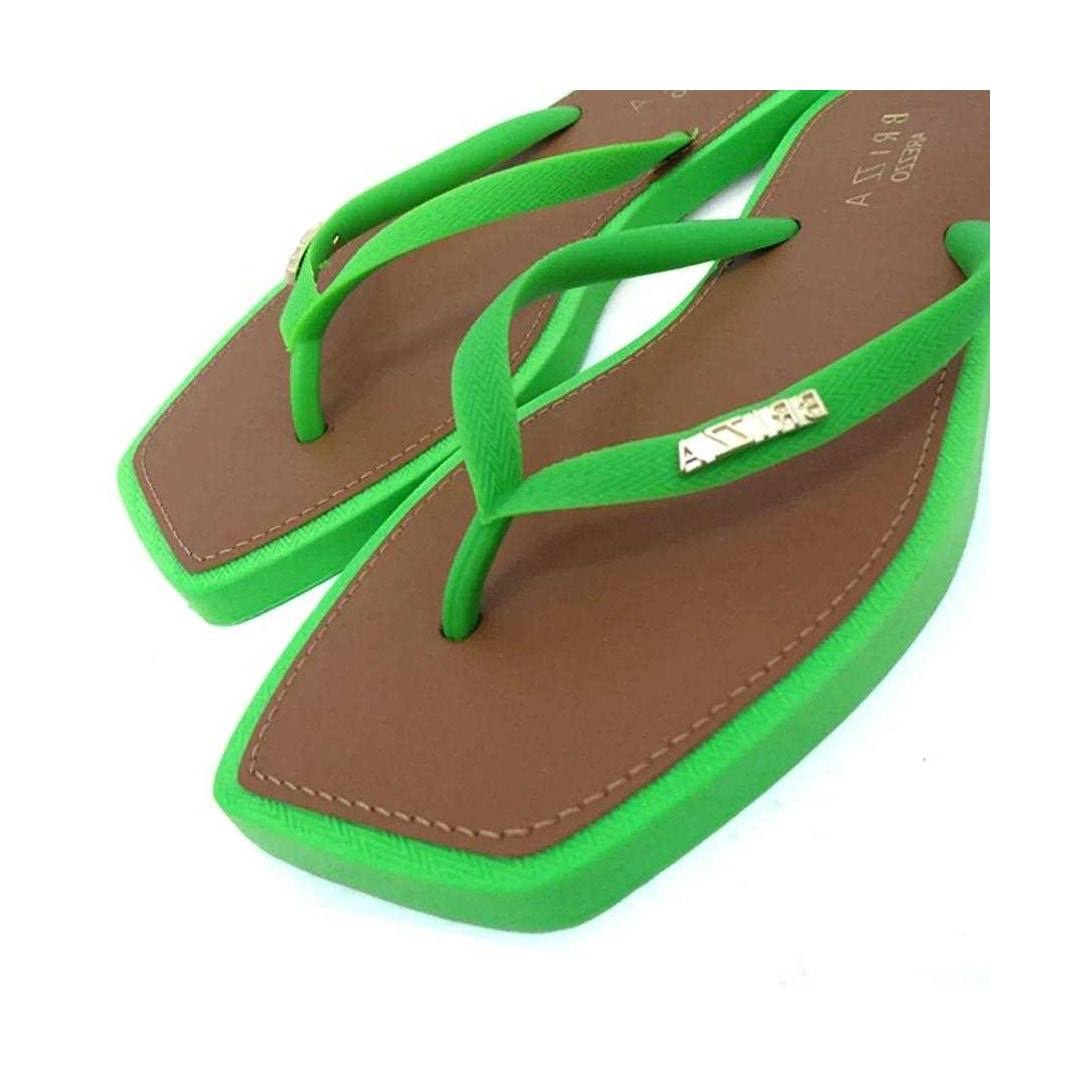 Chinelo Brizza By Arezzo Square Z 19027 Green Fluor Chinelo Brizza By Arezzo Square Z 19027 Green Fluor