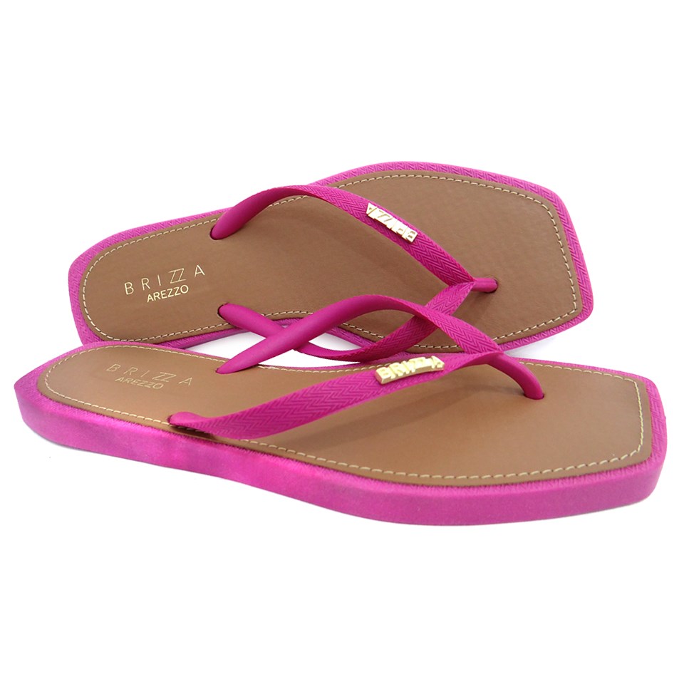 CHINELO BRIZZA BY AREZZO SQUARE Z 19027 URBAN PINK Linha Conforto