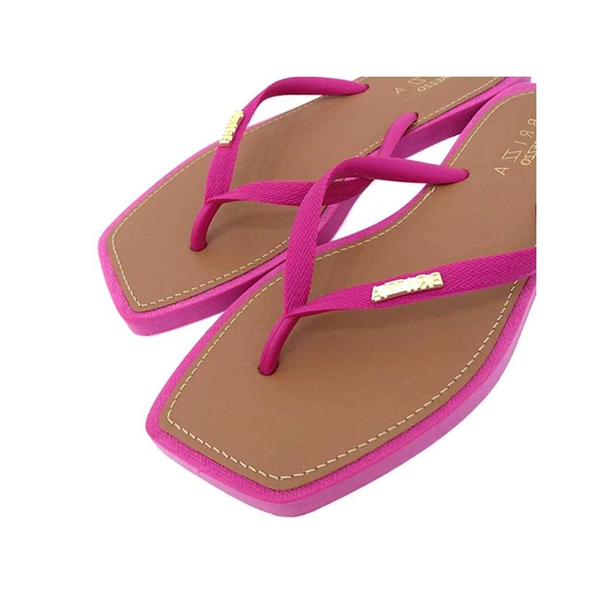 Chinelo Brizza By Arezzo Square Z 19027 Urban Pink Chinelo Brizza By Arezzo Square Z 19027 Urban Pink