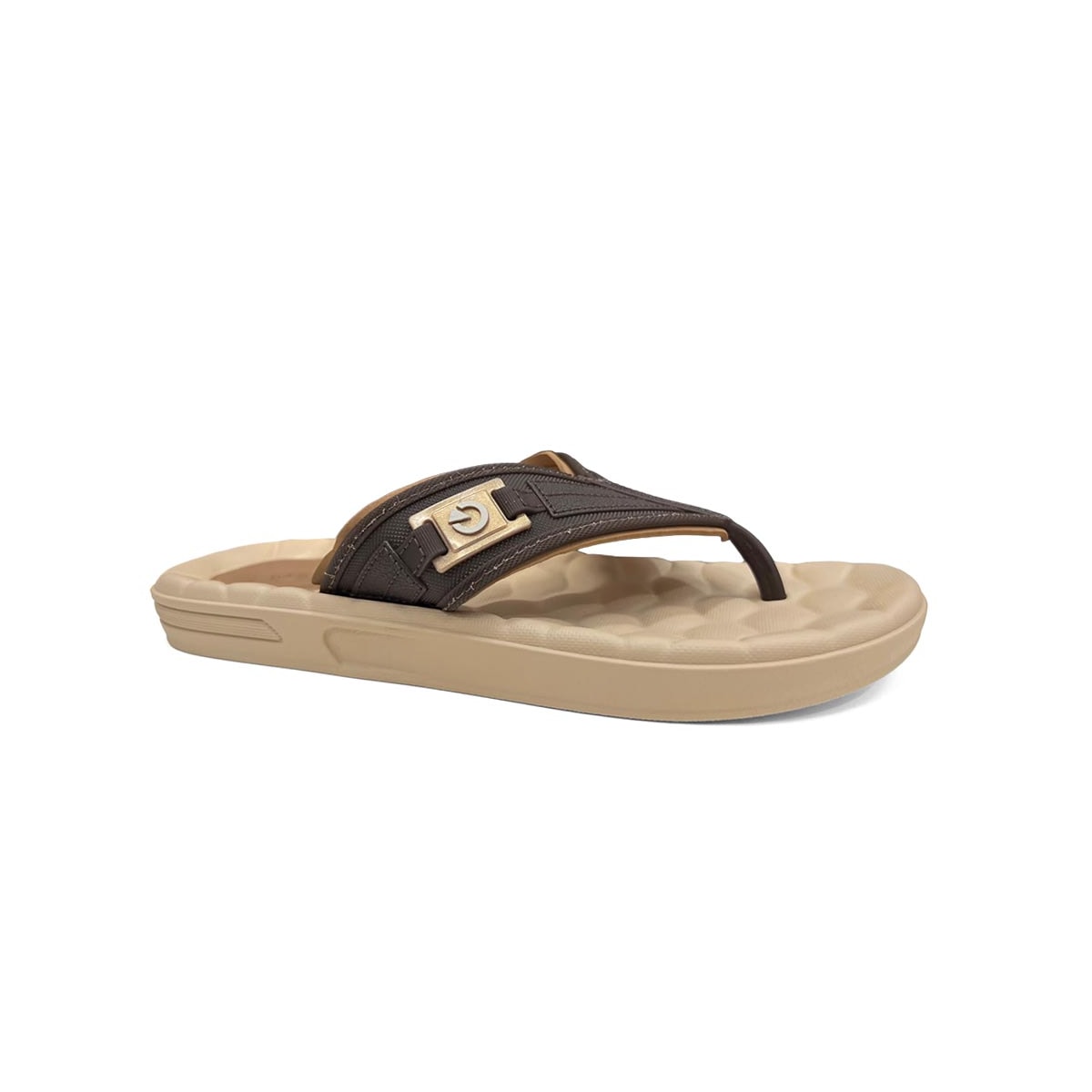 Chinelo Cartago De Dedo Egeu Iii 12287 Bege/Marrom/Castor