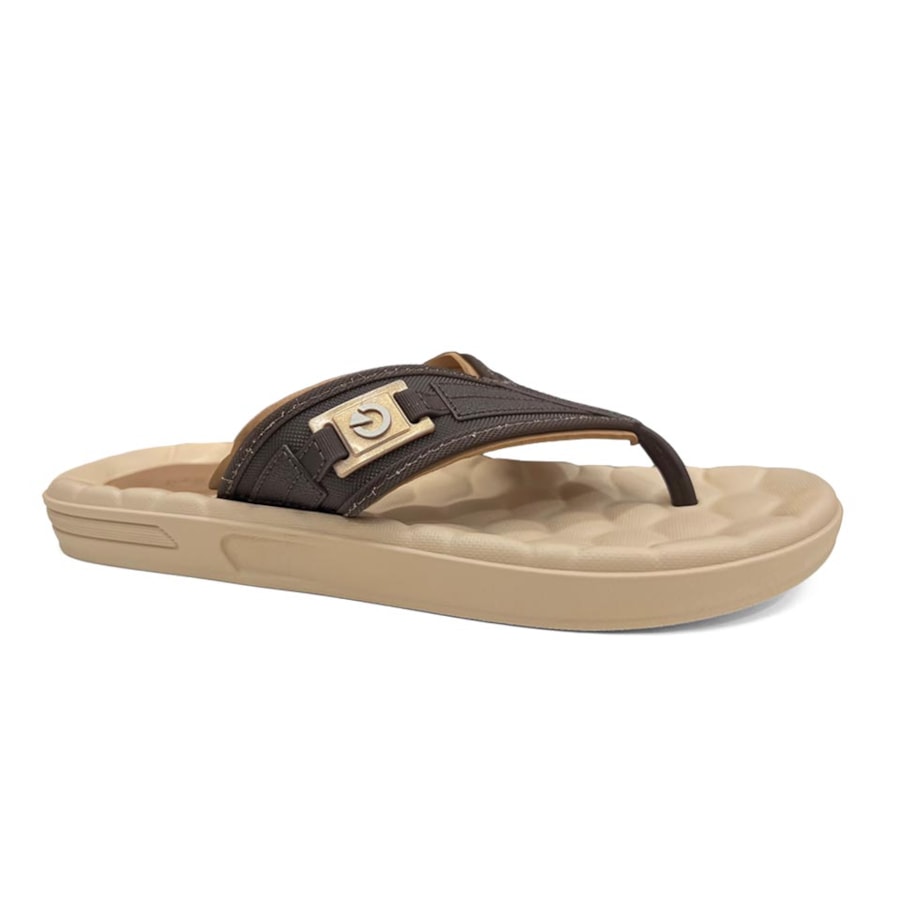 Chinelo Cartago De Dedo Egeu Iii 12287 Bege/Marrom/Castor
